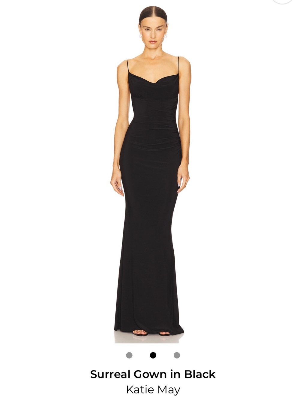 Katie May Black Maxi Gown with Spaghetti Straps